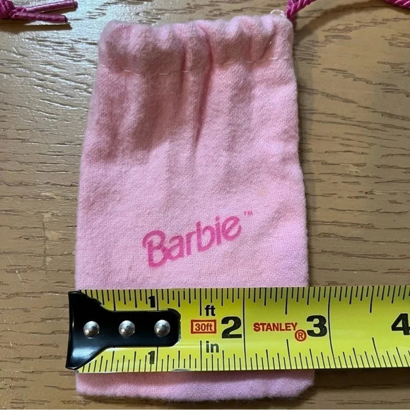 Barbie 1990's Accessories Pink Drawstring Bags Pouches Lot Of 2 - Picture 5 of 6